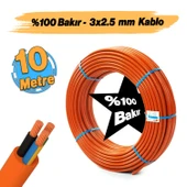 (10 Metre) %100 Bakır Çok Telli 3x2.5 mm Elektrik Kablosu Turuncu Elektrikli Araç Şarj Uygun Uyumlu - 7
