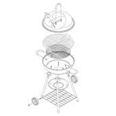 Taşınabilir Kömür Barbekü Mangal - Madfox Cook - Kırmızı/Siyah - 547217 - 3