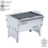 Katlanabilir Ayaklı Portatif Mangal - Paslanmaz - Argeus - Küçük - Taşıma Çantalı - 1