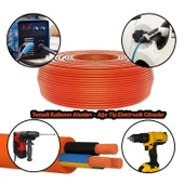 (20 Metre) %100 Bakır Çok Telli 3x2.5 mm Elektrik Kablosu Turuncu Elektrikli Araç Şarj Uygun Uyumlu - 2