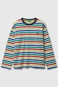 United Colors of Benetton Erkek Çocuk 3FNLC10QB-25K  Uzun Kol Çizgili Tshirt Beyaz - 1
