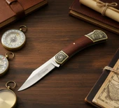 Columbia Company A1030-B Nakışlı İşlemeli Manuel Kamp Çakısı - 1