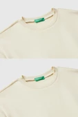 United Colors of Benetton Erkek Çocuk 3J68C10QK-25K Sweatshirt Bej thumbnail 3