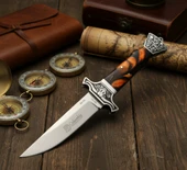 Columbia Company MA-123-E Öküzbaş İşlemeli Sedef Kabze Kamp Çakısı - 1