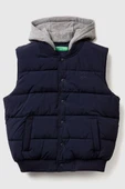 United Colors of Benetton Erkek Çocuk BNT-2IGGCJ012-25K Puffer Yelek Lacivert - 1