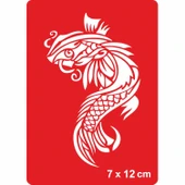 Koi Balığı Tattoo Geçici Dövme Şablonları Kına Kalıpları thumbnail 1