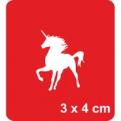 Tek Boynuzlu At unicorn  Tattoo Geçici Dövme Şablonları Kına Kalıpları thumbnail 1