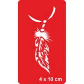 Halhal Kuş Tüyü Tattoo Geçici Dövme Şablonları Kına Kalıpları thumbnail 1