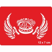 Kanatlı Kral Tacı Tattoo Geçici Dövme Şablonları Kına Kalıpları thumbnail 1