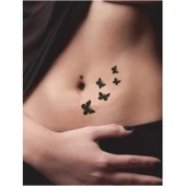 Kelebekler Özgürdür Tattoo Geçici Dövme Şablonları Kına Kalıpları - 2