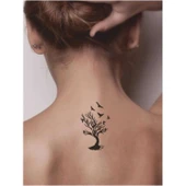 Kuşların Yuvasıdır Ağaçlar Tattoo Geçici Dövme Şablonları Kına Kalıpları thumbnail 2