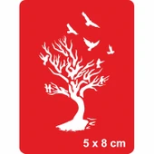 Kuşların Yuvasıdır Ağaçlar Tattoo Geçici Dövme Şablonları Kına Kalıpları thumbnail 1