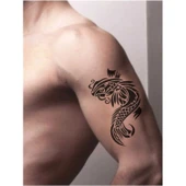 Koi Balığı Tattoo Geçici Dövme Şablonları Kına Kalıpları thumbnail 2