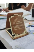 Öğretmene Özel Ahşap Kutusunda Lazer Baskılı Ahşap Plaket - 1