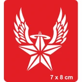 Kanatlı Hareli Yıldız Tattoo Geçici Dövme Şablonları Kına Kalıpları thumbnail 1