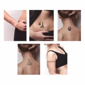 Süslü Çam Ağacı 5'li Set Geçici Dövme Kına Şablonu thumbnail 2