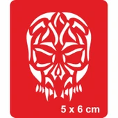 Biyonik Kuru Kafa Tattoo Geçici Dövme Şablonları Kına Kalıpları thumbnail 1