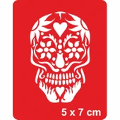 Çiçek Bahçesinde İskelet Tattoo Geçici Dövme Şablonları Kına Kalıpları thumbnail 1