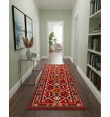 Etnik Motifli Otantik Dekoratif Kilim Desenli Halı (80cmx300cm) M4 - 6