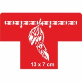 Kızılderili Tüyleri Tattoo Geçici Dövme Şablonları Kına Kalıpları - 1