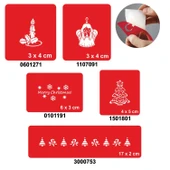 Süslü Çam Ağacı 5'li Set Geçici Dövme Kına Şablonu thumbnail 1