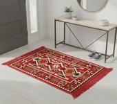Etnik Motifli Otantik Dekoratif Kilim Desenli Halı (60cmx90cm) M4 - 1