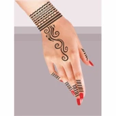 Çizgisel Motif 5'li Set Geçici Dövme Kına Şablonu - 2