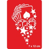 Yıldızlı İskambil Zar  Tattoo Geçici Dövme Şablonları Kına Kalıpları thumbnail 1