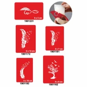 Kuş Tüyleri 5'li Set Geçici Dövme Kına Şablonu thumbnail 1