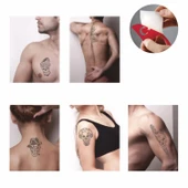 Korkusuz kuru kafa Modeller Dövme Şablonu Kına Deseni - 2