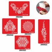 Dantel Modelleri 5'li Set Geçici Dövme Kına Şablonu thumbnail 1