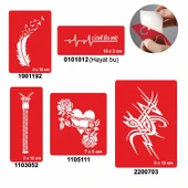 Yara Faça İzi Kapatma Dövme Şablonu Seti Kalp Fermuar thumbnail 1