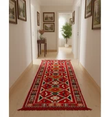 Etnik Motifli Otantik Dekoratif Kilim Desenli Halı (80cmx300cm) M4 - 1