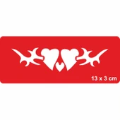 Çift Kalpli Bel Kol Modeli Tattoo Geçici Dövme Şablonları Kına Kalıpları thumbnail 1