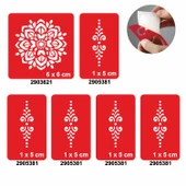 Mandala 5'li Set Geçici Dövme Kına Şablonu - 1