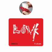 Love Ustura Tabanca Silah  Tattoo Geçici Dövme Şablonları Kına Kalıpları thumbnail 1