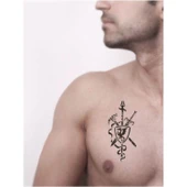 Keskin Savaşçı  Tattoo Geçici Dövme Şablonları Kına Kalıpları thumbnail 2