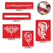 Güçlü Erkek Modelleri 5'li Set Geçici Dövme Kına Şablonu thumbnail 1