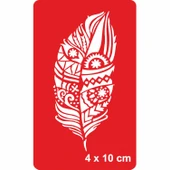Desenli Kuş Tüyü 251 Tattoo Geçici Dövme Şablonları Kına Kalıpları - 1
