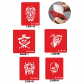 İskeletler 5'li Set Geçici Dövme Kına Şablonu - 1