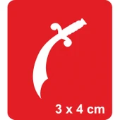 Minimal Bıçak Pala-1  Tattoo Geçici Dövme Şablonları Kına Kalıpları thumbnail 1