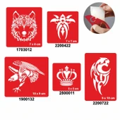 Yalnız Kurt 5'li Set Geçici Dövme Kına Şablonu thumbnail 1