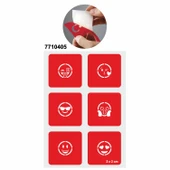 Sevimli Emojiler 5'li Set Geçici Dövme Kına Şablonu thumbnail 1