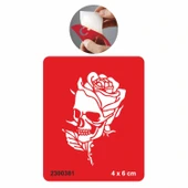 Kara Güllü İskelet Tattoo Geçici Dövme Şablonları Kına Kalıpları thumbnail 1