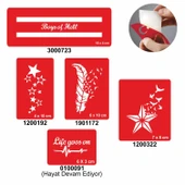 Kuşlar Ve Yıldızlar 5'li Set Geçici Dövme Kına Şablonu thumbnail 1