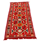 Etnik Motifli Otantik Dekoratif Kilim Desenli Halı (80cmx300cm) M4 - 2