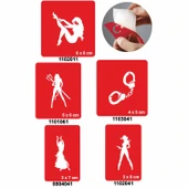 Kızlar Partisi 5'li Set Geçici Dövme Kına Şablonu thumbnail 1