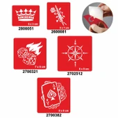 Şans Oyunları 5'li Set Geçici Dövme Kına Şablonu thumbnail 1