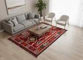 Etnik Motifli Otantik Dekoratif Kilim Desenli Halı (120cmx180cm) M4 - 1