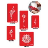 Çiçek Sepeti 5'li Set Dövme Kına Şablonu thumbnail 1